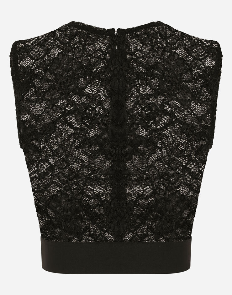 Dolce & Gabbana Топ из кружева черный F758UTFLRFE