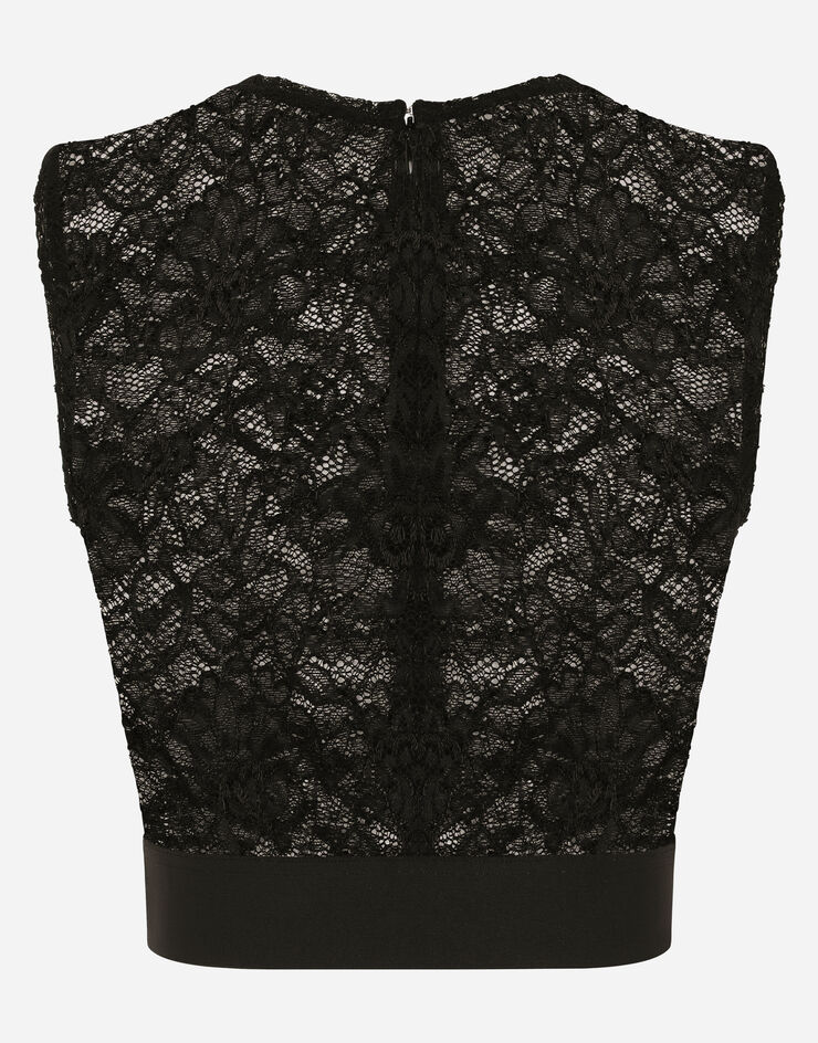 Dolce & Gabbana Top in pizzo Nero F758UTFLRFE