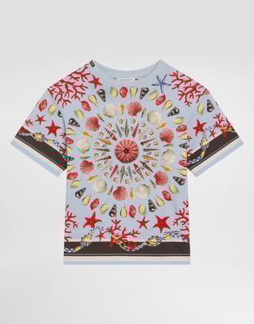 Dolce & Gabbana Shell-print short-sleeved t-shirt Multicolor L4JTHVII7H8