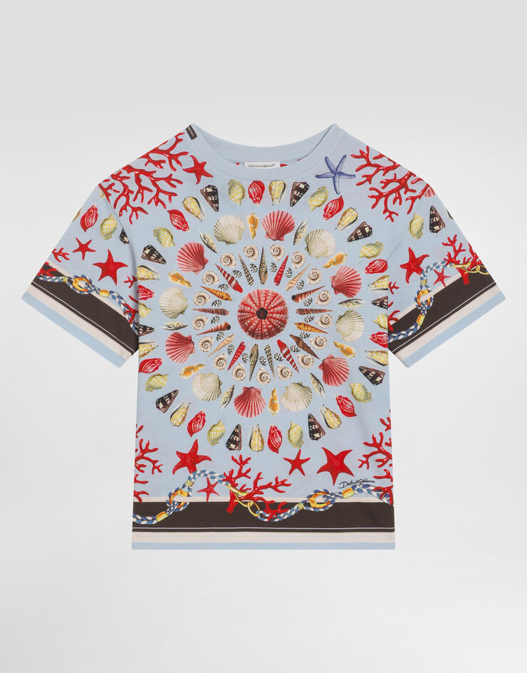 Dolce & Gabbana Shell-print short-sleeved t-shirt Multicolor L4JTHVII7H8