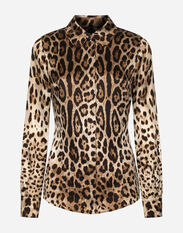Dolce&Gabbana Leopard-print satin shirt Red F79BUTFURHM