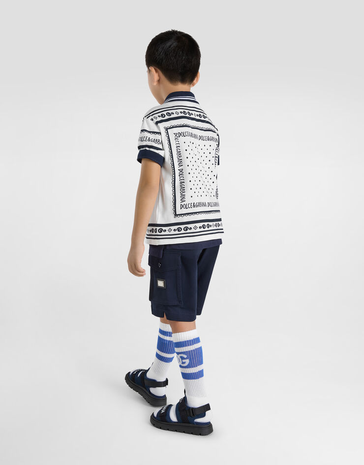 Dolce & Gabbana Jersey T-shirt with bandanna print Print L4JTHVII7FZ