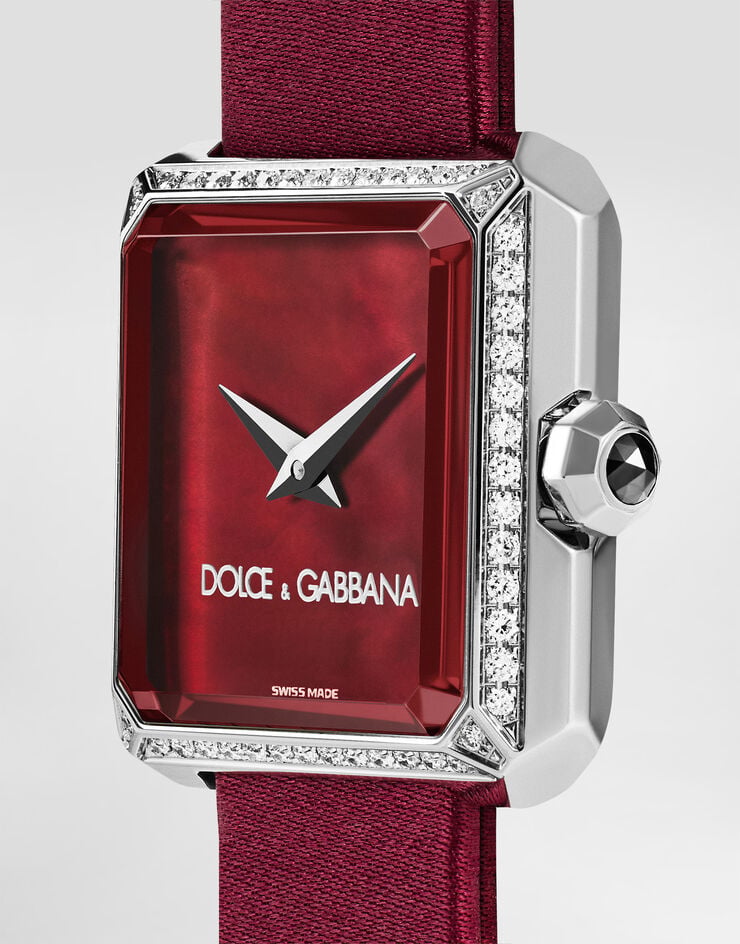 Dolce & Gabbana Sofia watch in steel and colorless diamonds Bordeaux WWJC2SXCMDT