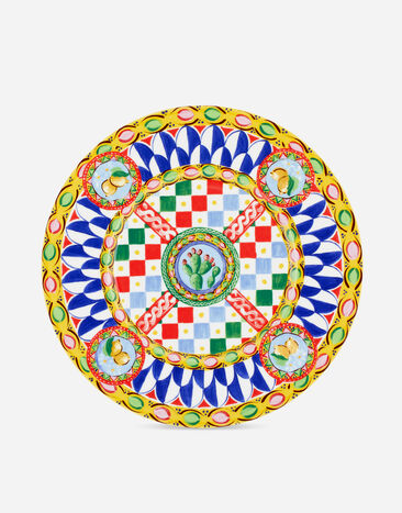 Dolce & Gabbana Charger Plate in Fine Porcelain Multicolor TC0010TCA88