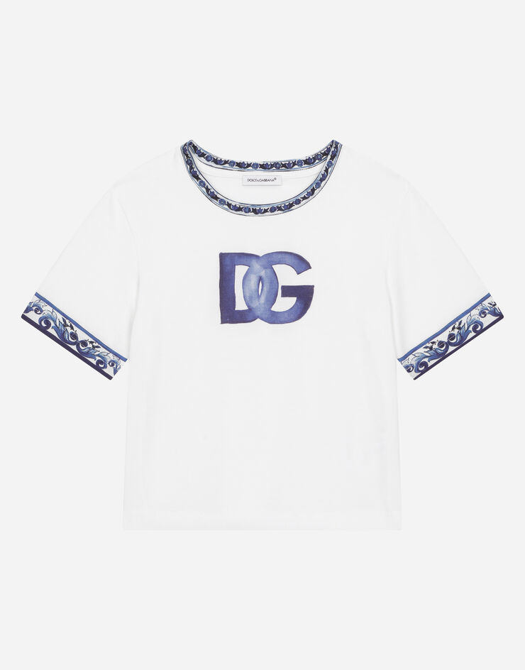 Dolce & Gabbana T-Shirt aus Jersey DG-Logo Mehrfarbig L5JTKCG7E9R