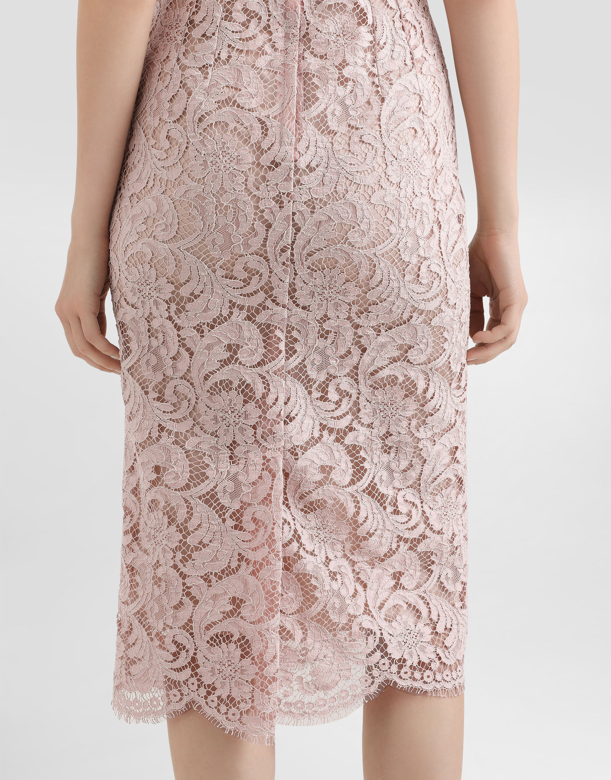 Cordonetto lace dress in Pink for Women | Dolce&Gabbana® US