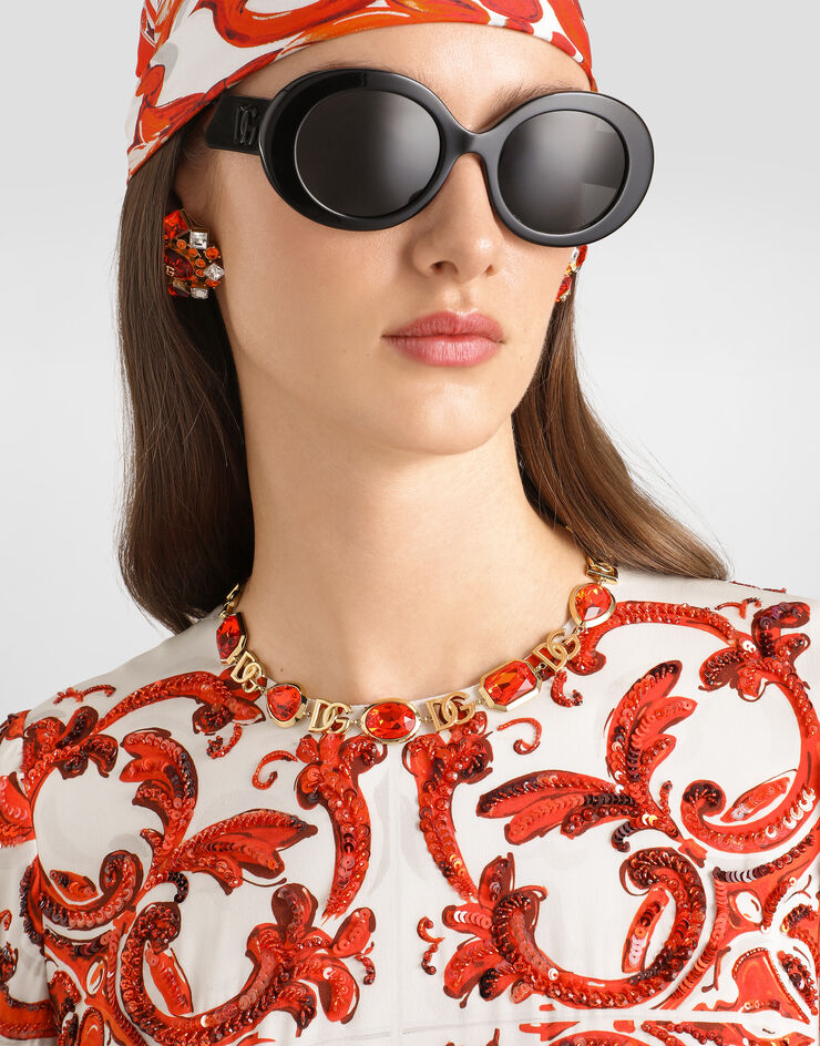Dolce & Gabbana Necklace with logo Orange WNR6M5W1111