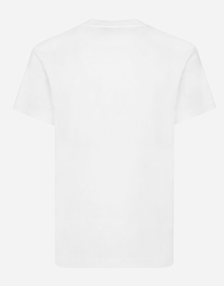 Dolce & Gabbana T-shirt in cotone con ricamo DG Bianco G8PD7ZG7B9X