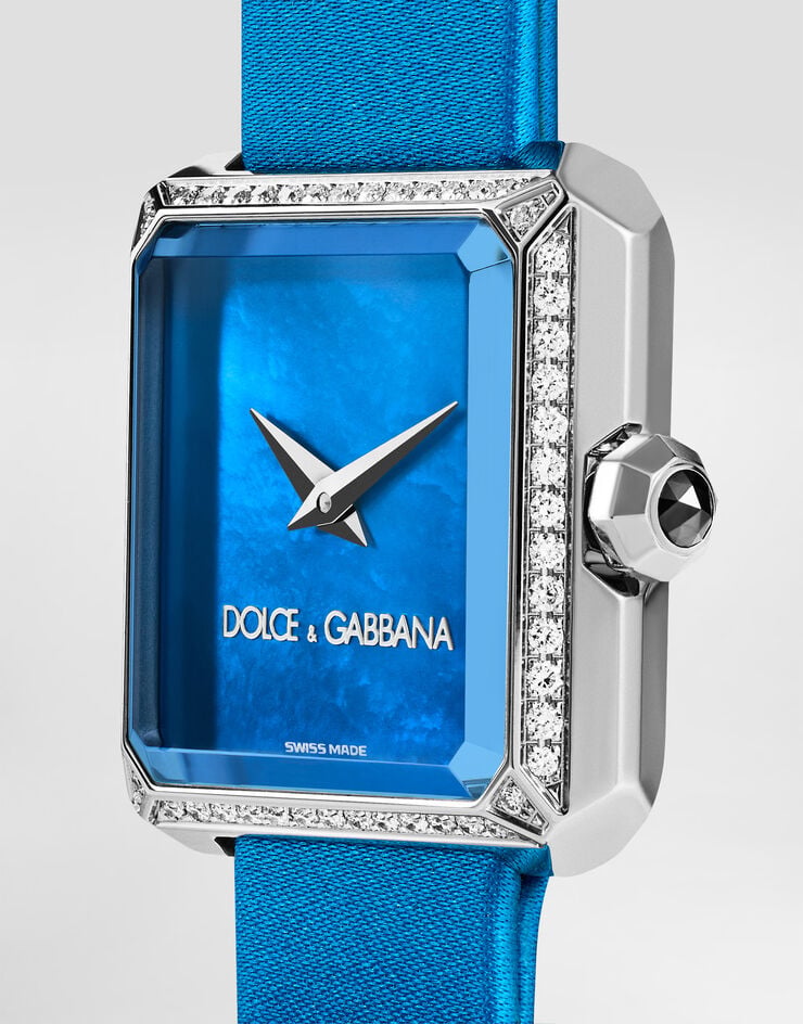 Dolce & Gabbana Sofia watch in stainless steel and colorless diamonds Dolce & Gabbana Sofia watch in stainless steel and colorless diamonds Azure WWJC2SXCMDT