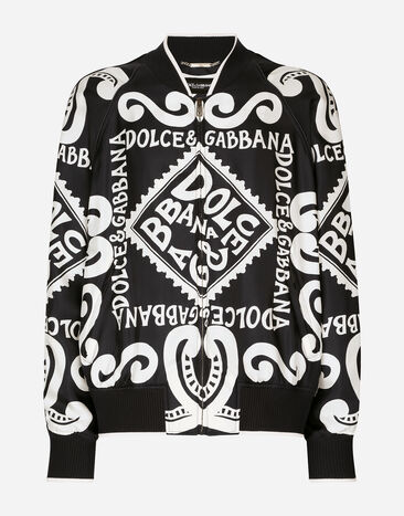 Dolce & Gabbana Marina-print silk bomber jacket White G9BFRTHUMQ4