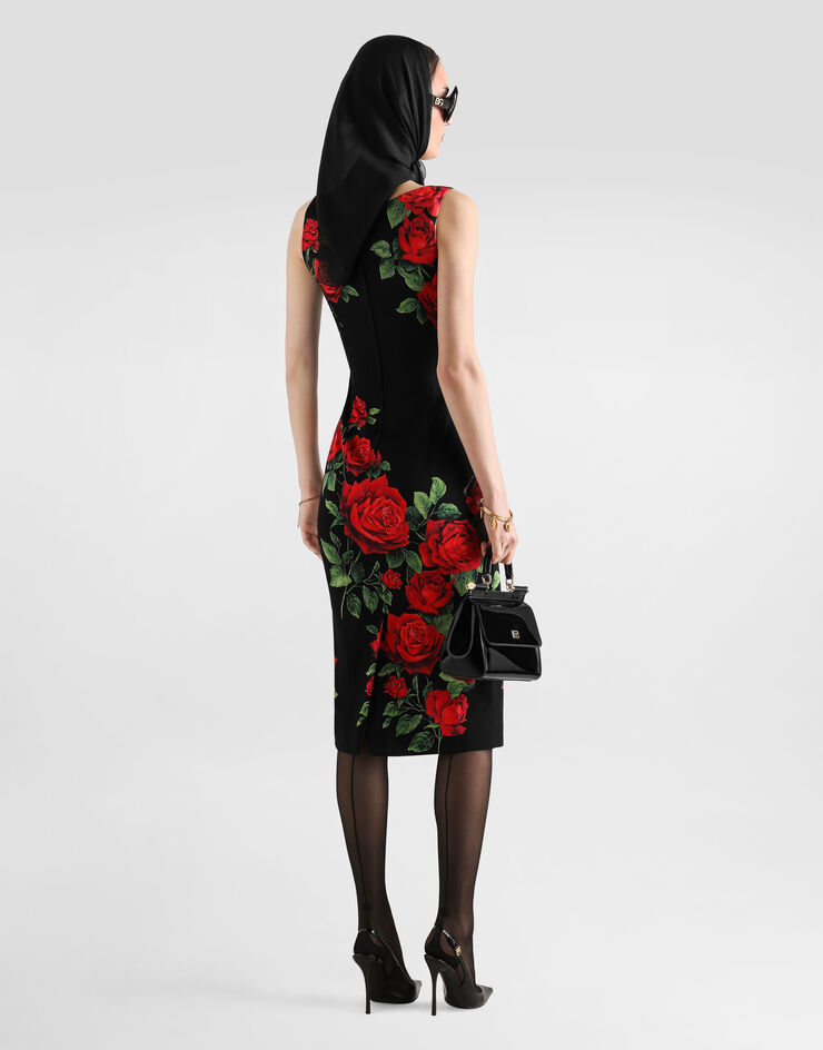 Dolce & Gabbana Rose-print charmeuse dress Multicolor F622MTFSA9R
