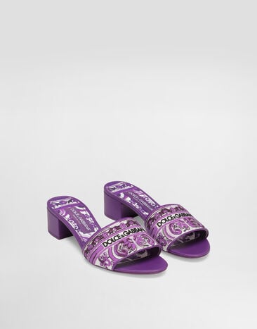 Dolce & Gabbana Slides with thread embroidery Multicolor CR1748AV804
