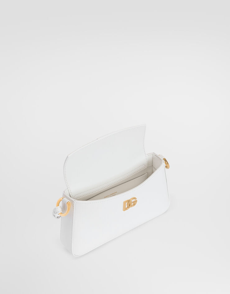 Dolce & Gabbana حقيبة هاتف من جلد عجل فاخر White BI3466A3P00