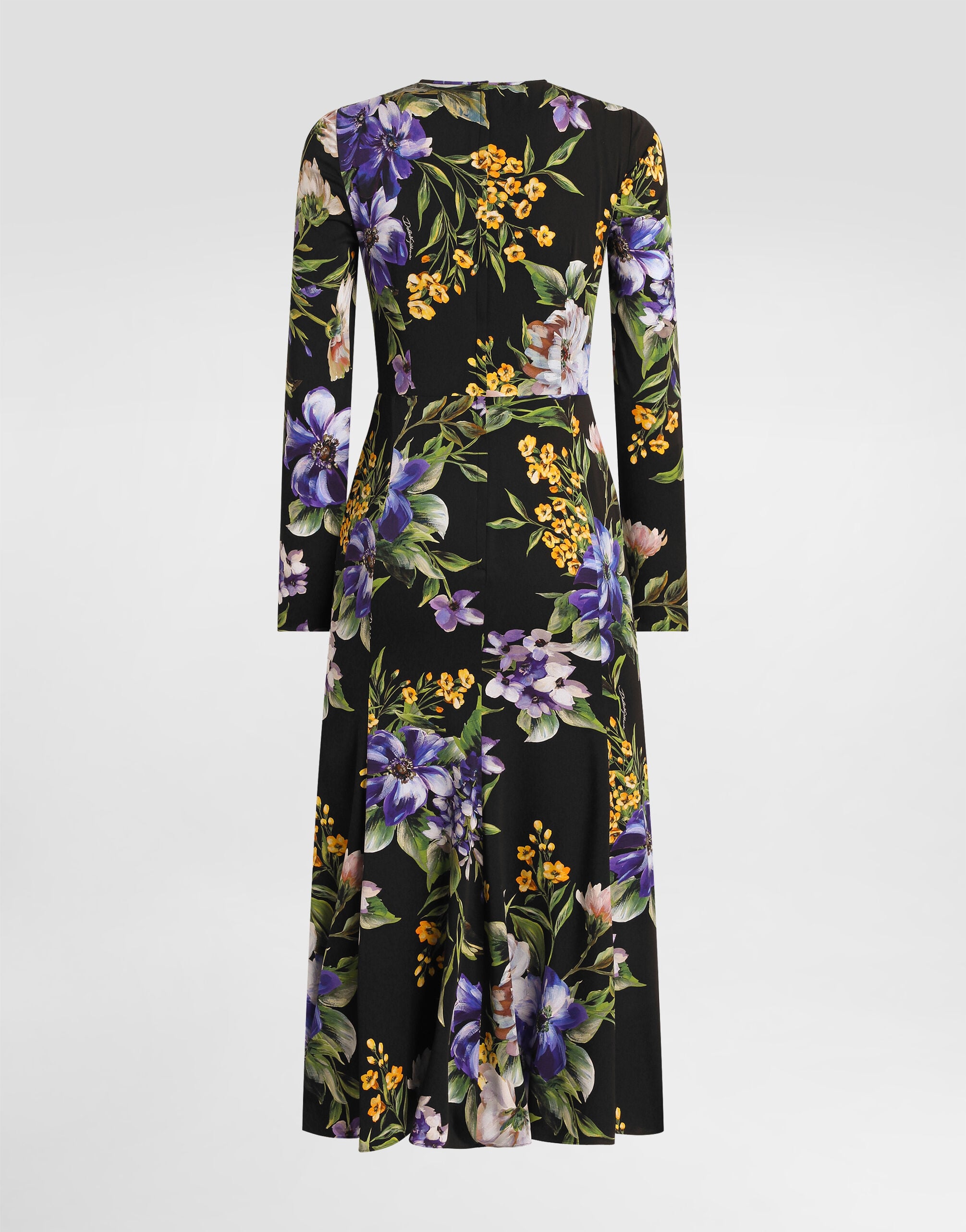 Charmeuse dress with floral print - thumbnail 2