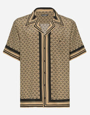 Dolce & Gabbana Crepe de chine Hawaiian shirt with DG logo print Print G5JH9TIS1SG