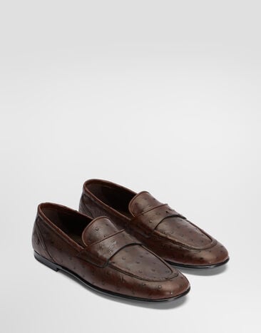 Dolce & Gabbana Ostrich leather slippers Dolce & Gabbana Ostrich leather slippers Brown A50391A8M90