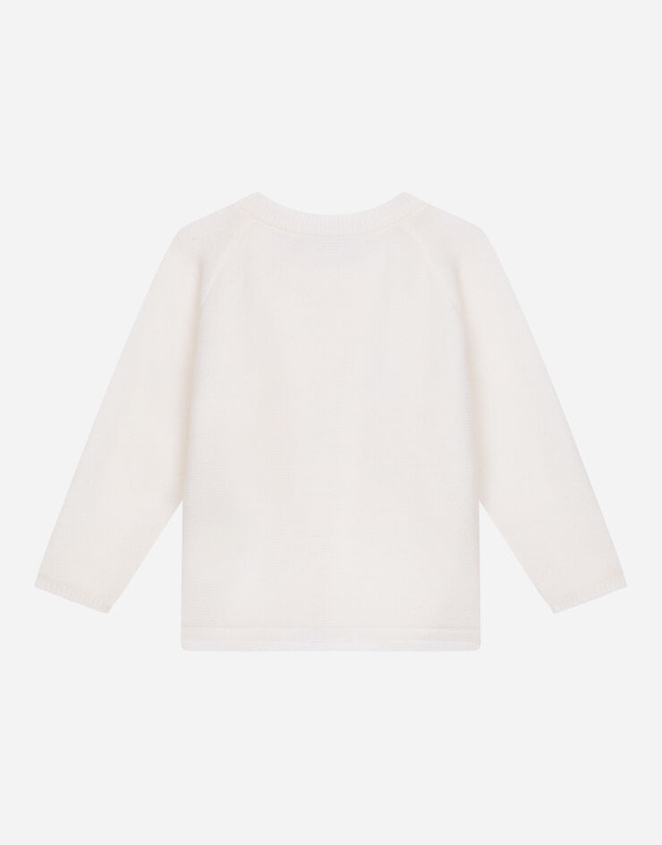 Dolce & Gabbana Round-neck sweater with DG logo White L1KWD2JAWQ1