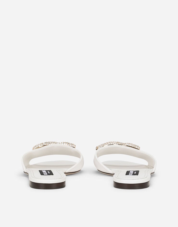 Dolce & Gabbana Calfskin slides with DG logo White CQ0455AY296