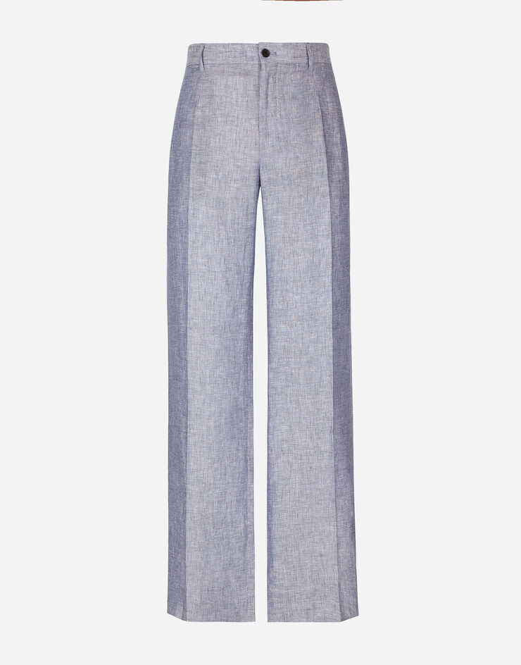 Dolce & Gabbana Multicolor Printed Linen Men Trouser Pants