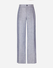 Dolce & Gabbana Tailored linen pants Grey G2NW1TFU4LB