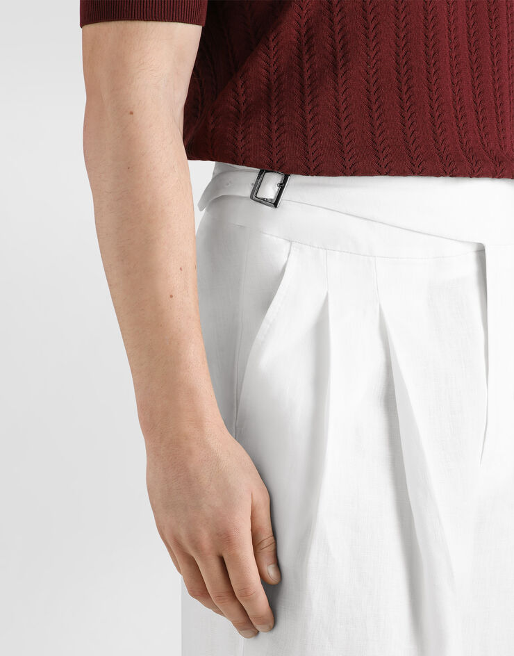Dolce & Gabbana Linen trousers White GP220TFU4JB