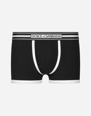 Dolce & Gabbana بوكسر بقصة عادية من قطن جيرسي مرن يتمدد في تجاهين أسود M9C03JONN95
