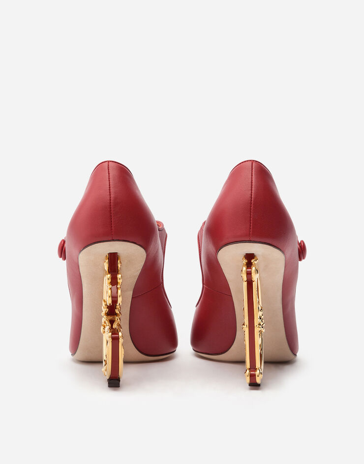 Dolce & Gabbana Nappa leather Mary Jane with baroque DG heel ROSSO CD1476AV967