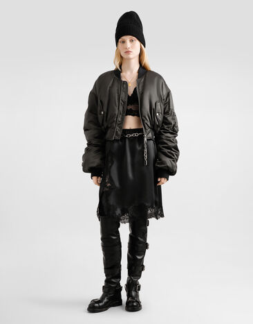 Dolce & Gabbana Oversized nylon canvas jacket Grey F9T51TFUMS6