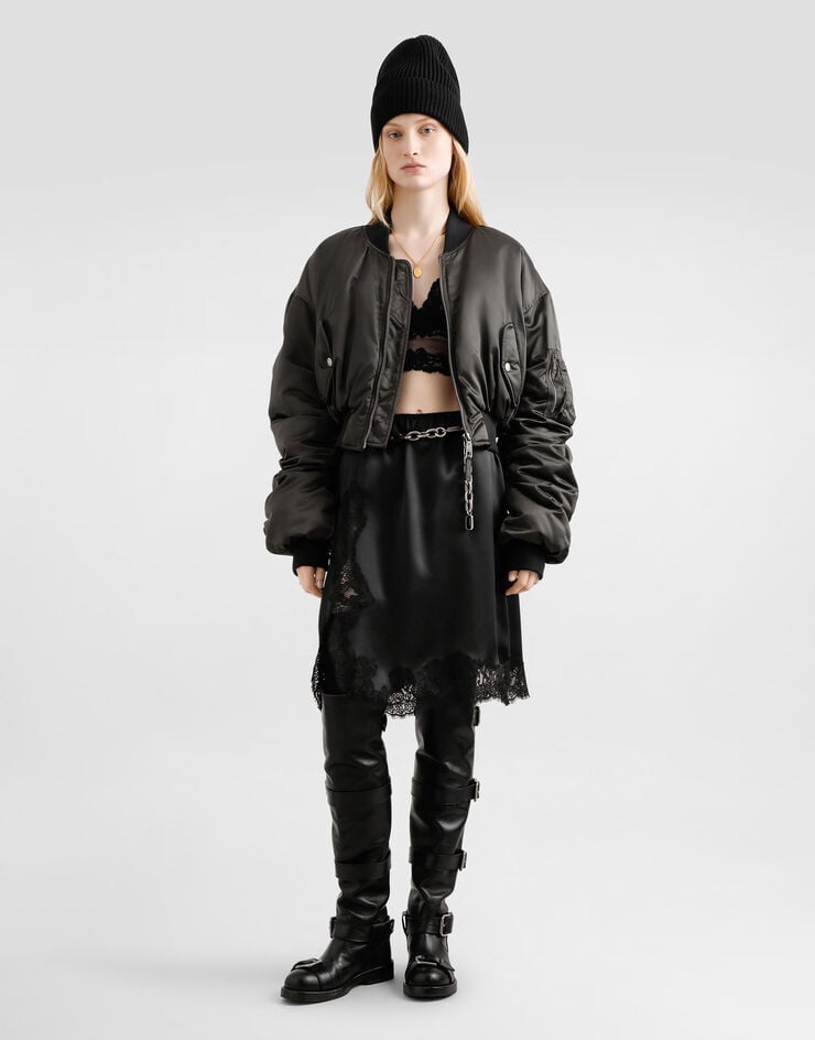 Dolce & Gabbana Oversized nylon canvas jacket Grey F9T51TFUMS6