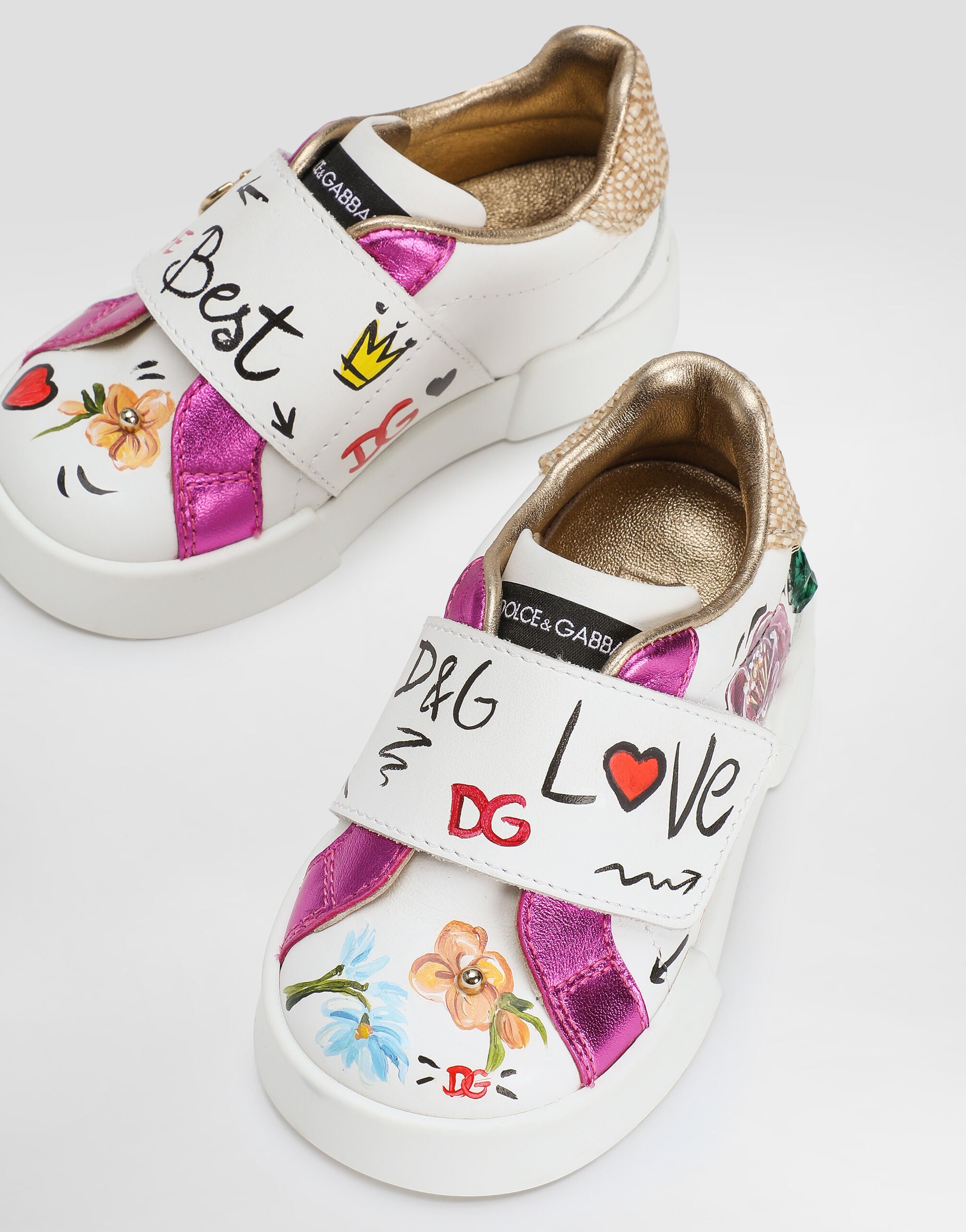 Calfskin sneaker in Multicolor for Girls | Dolce&Gabbana® US