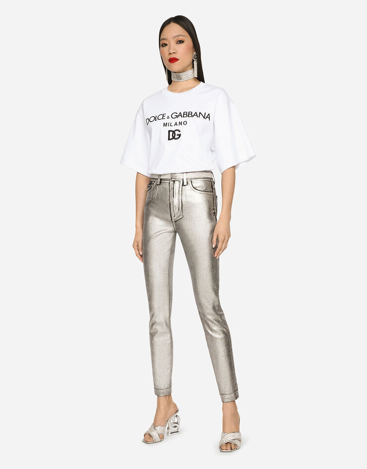 Dolce & Gabbana T-SHIRT M/CORTA GIRO Blanco F8O48ZG7E2I