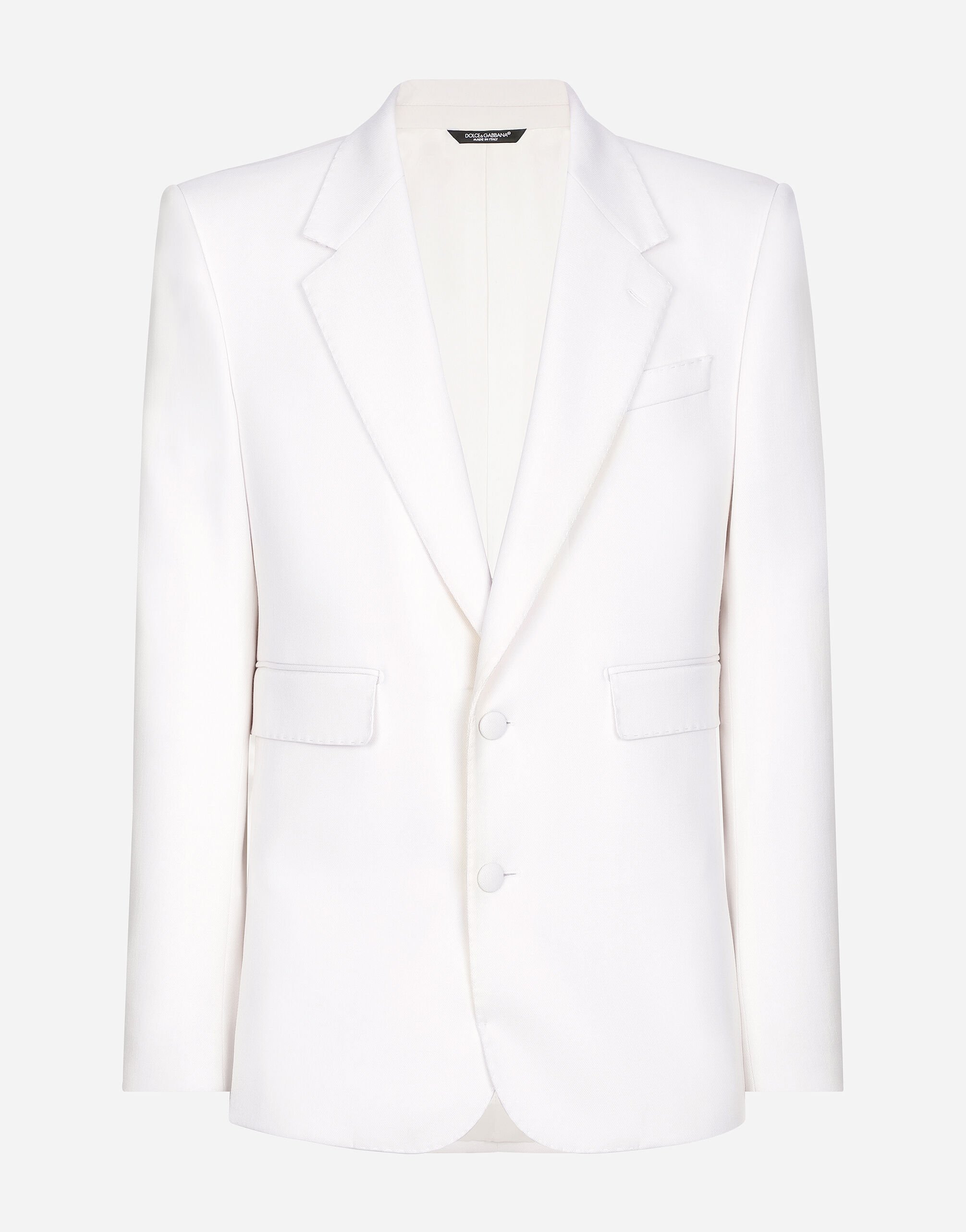 Dolce & Gabbana Single-breasted stretch wool Sicilia-fit jacket White G2NW1TFU4DV