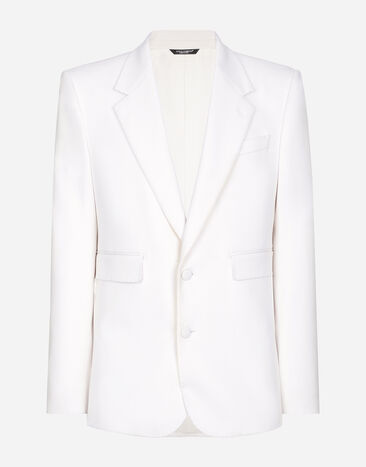 Dolce & Gabbana Single-breasted stretch wool Sicilia-fit jacket White G2NW1TFU4DV