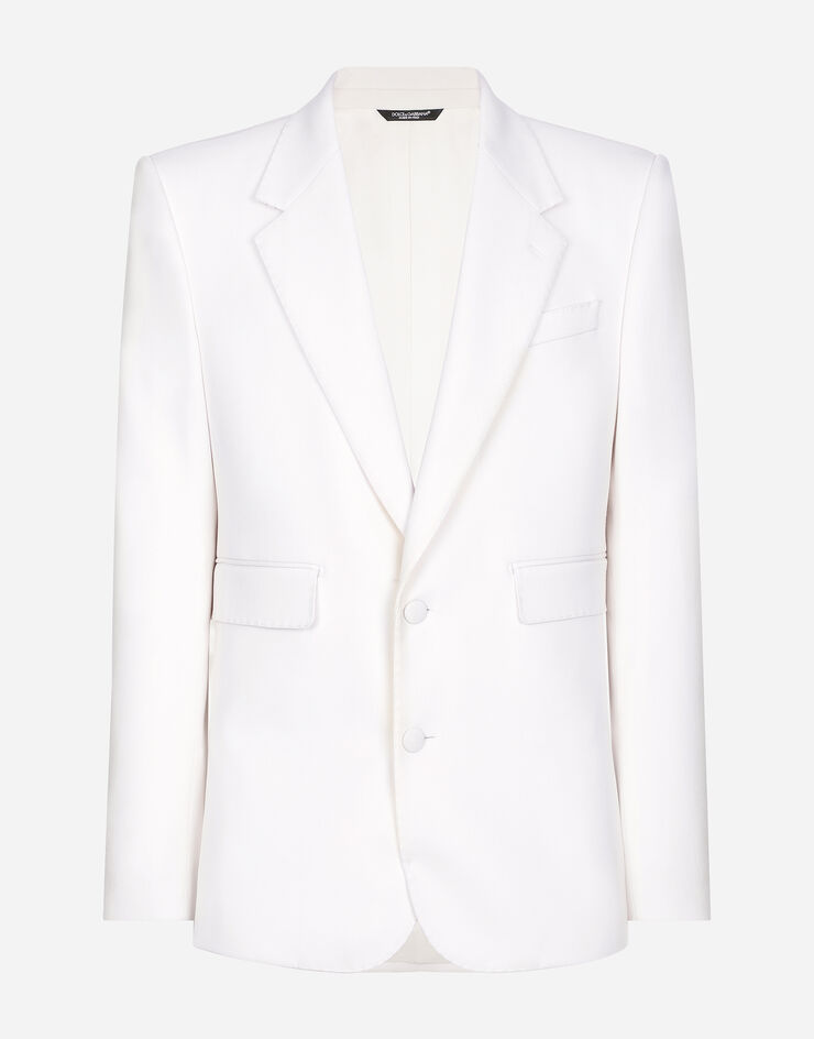 Dolce & Gabbana Single-breasted stretch wool Sicilia-fit jacket White G2SC9TFUBGG