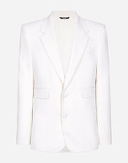 Dolce & Gabbana Single-breasted stretch wool Sicilia-fit jacket Beige GXZ28TJBCCH