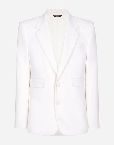 Dolce & Gabbana Single-breasted stretch wool Sicilia-fit jacket Black G2TM9TFUBFY
