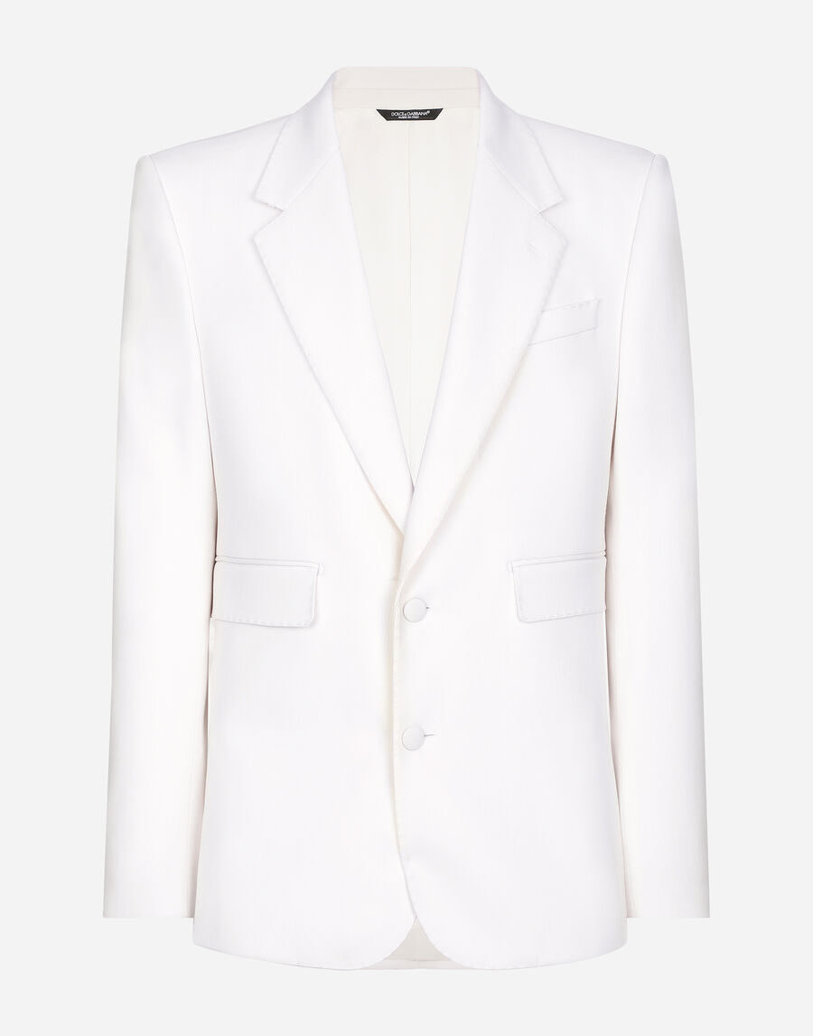 Single-breasted stretch wool Sicilia-fit jacket
