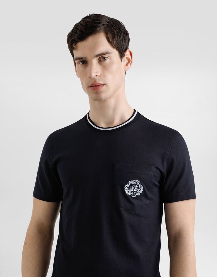 Dolce & Gabbana Cotton t-shirt Blue G8RA2ZFU7EQ