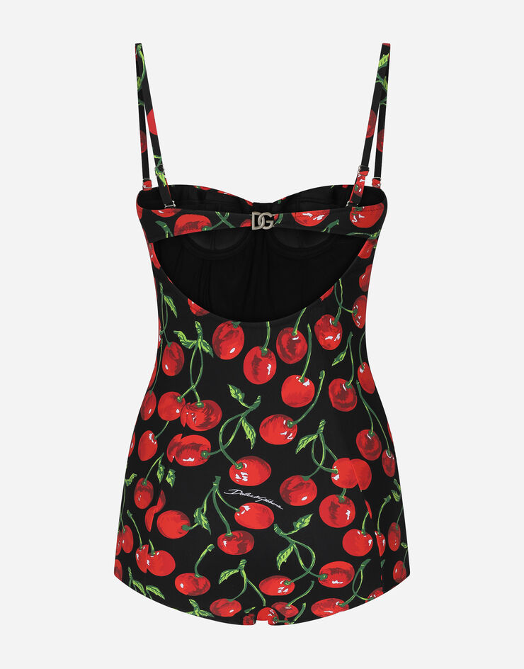 Dolce & Gabbana Cherry-print balconette one-piece swimsuit Mehrfarbig O9A13JFSG6D