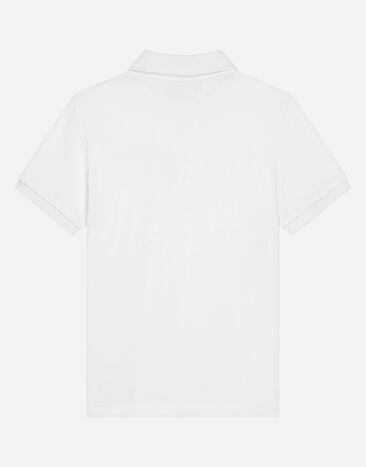 Dolce & Gabbana Piqué polo-shirt with logo tag Blanco L4JTGWG7M4T
