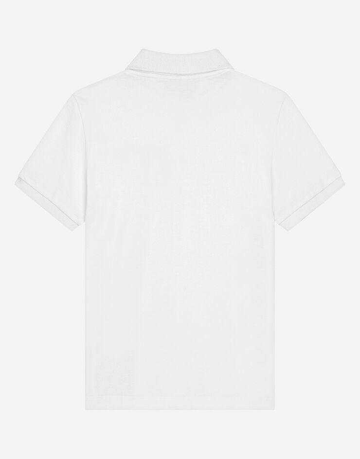 Dolce & Gabbana Piqué polo-shirt with logo tag Blanco L4JTGWG7M4T