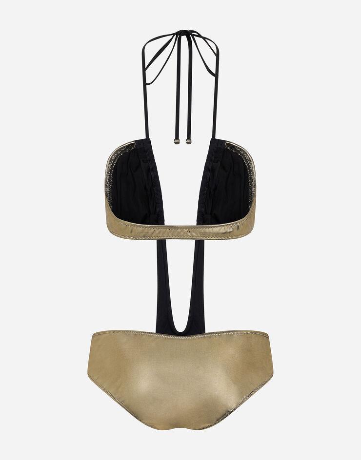 Dolce & Gabbana One-piece swimsuit with plunging neckline マルチカラー O8B13JONI90