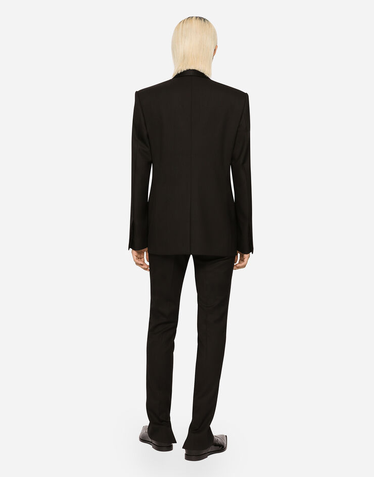 Dolce & Gabbana Double-breasted stretch wool Sicilia-fit jacket Black G2RR4TGF813