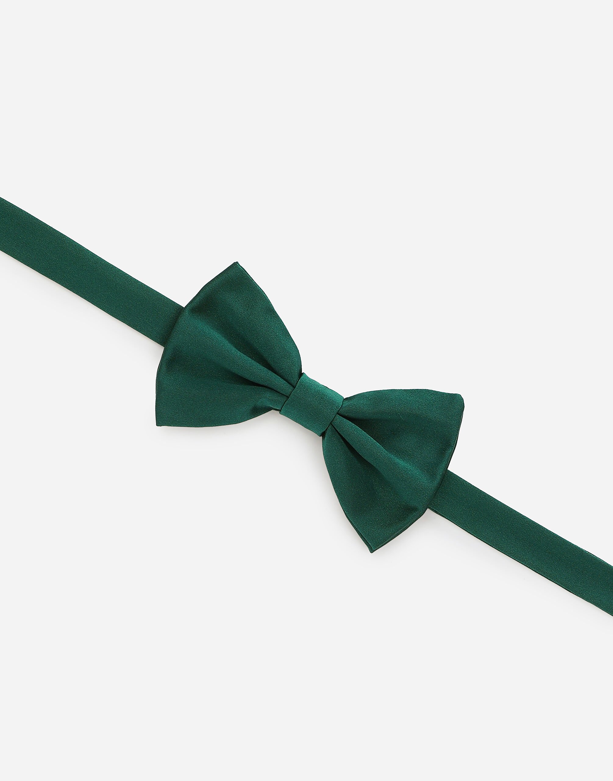 Silk satin bow tie in Green for Men Dolce Gabbana