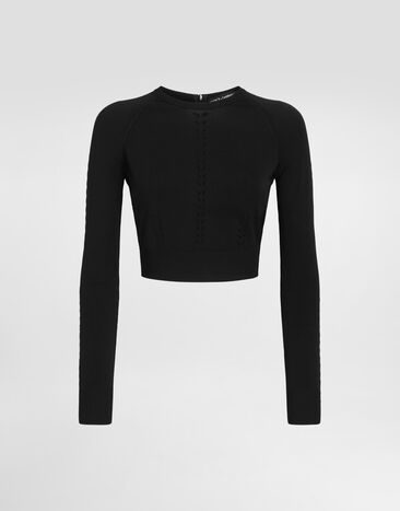 Dolce & Gabbana Cropped viscose sweater Black FXX93TJAIRM