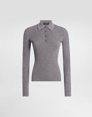 Dolce & Gabbana Ribbed wool pullover Grey FXZ39TJDVDC