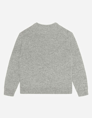 Dolce & Gabbana Cashmere pullover with DG logo Grey L4KW22JAW00