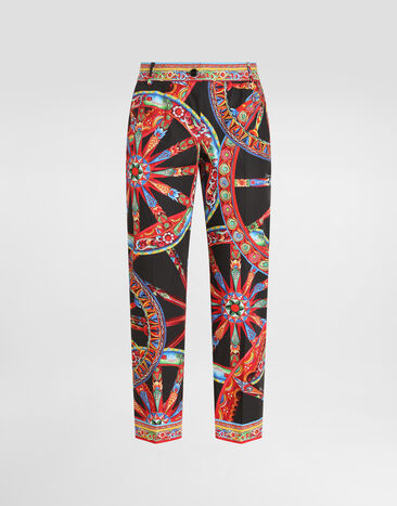 Dolce & Gabbana Carretto-print poplin trousers Multicolor FTAGNTGDDTE