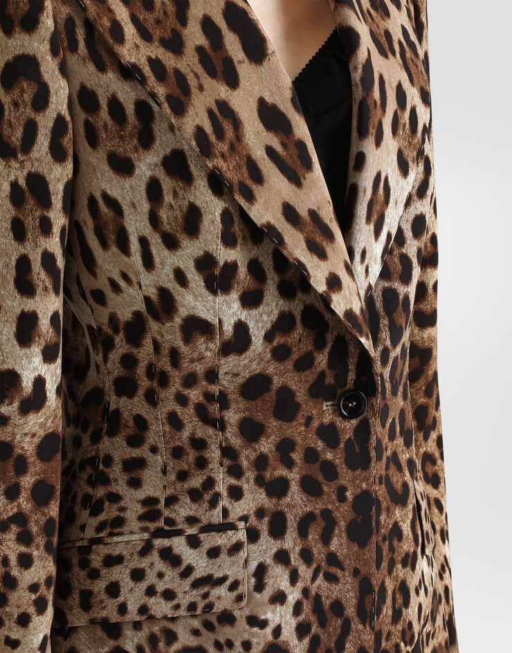Dolce & Gabbana Turlington leo-print wool single-breasted jacket Dolce & Gabbana Turlington leo-print wool single-breasted jacket Print F29QGTFSBAV
