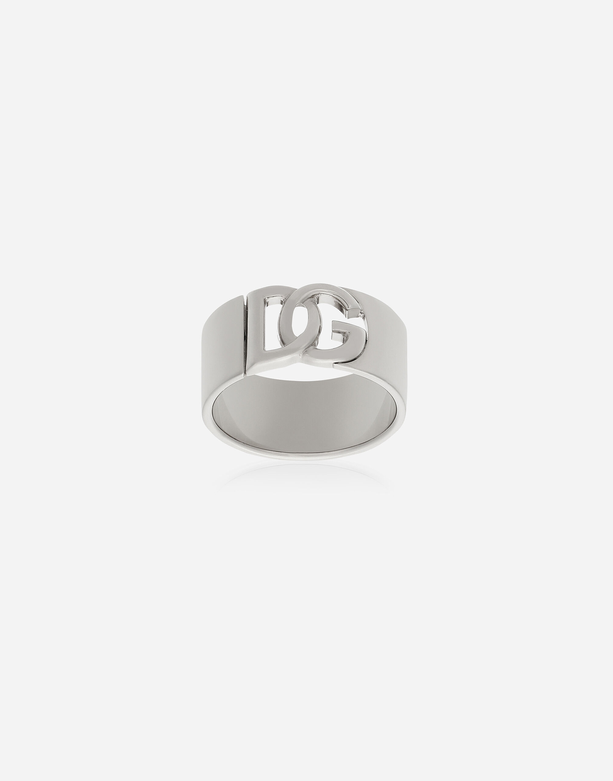 Anello logo DG cut out in Argento da Uomo Dolce Gabbana